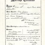 Copy of the wedding certificate for Philip Jackman and Sarah Ann Lovegrove, 1937