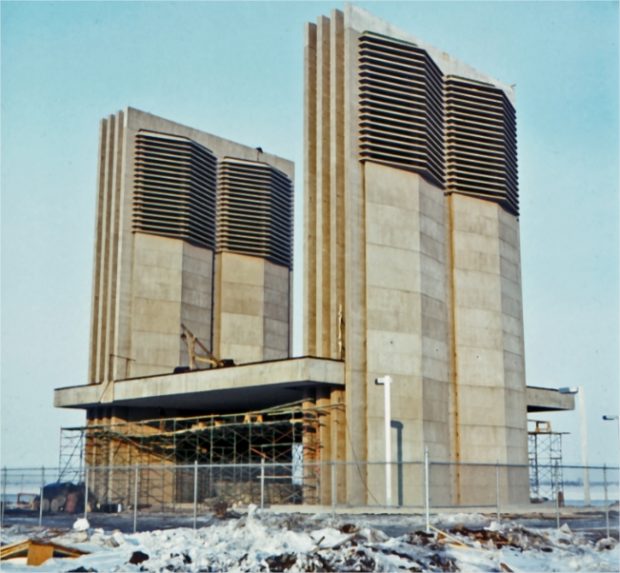 Ventilation towers under construction