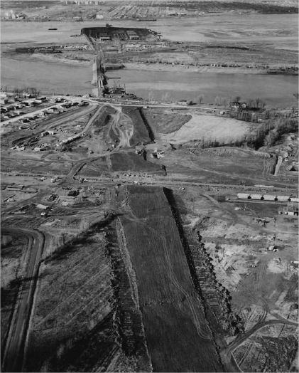 Agricultural land that has been cleared to build a highway