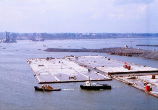 Boats towing a structure