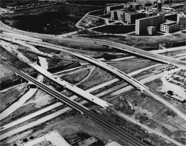 Highway access ramps being built