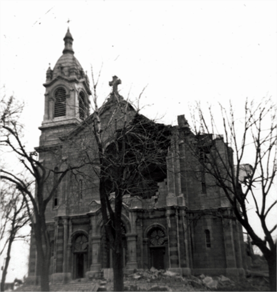 A church being torn down