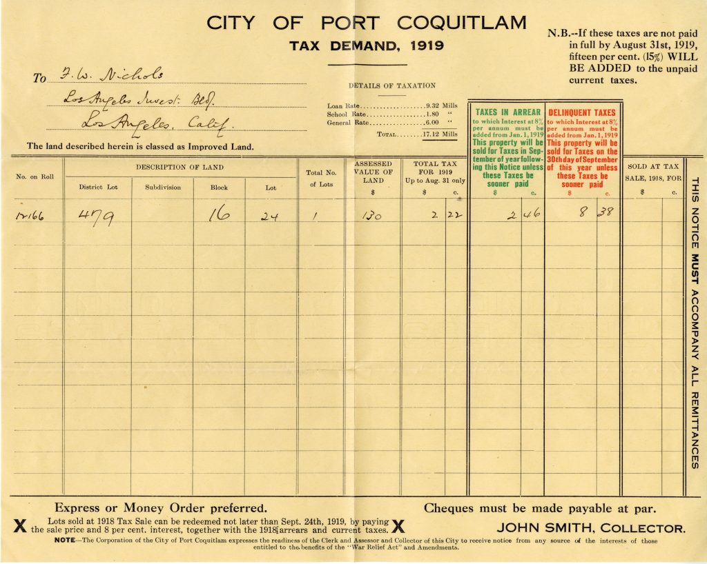 A notice with one handwritten row of numbers