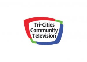 A red, green and blue logo that reads "Tri-Cities Community Television".