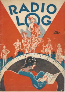 The three-colour print illustration in red, blue and black shows a woman in the foreground. A conductor, a hockey player, a dancing woman with a musician, a clown and an actress in costume form the middle ground, overlapping the title of the book.