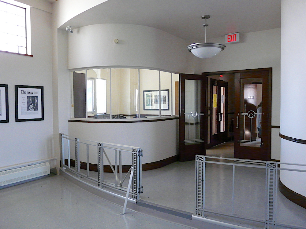 Photograph of a reception area.