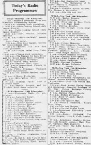 Two short columns were enough to summarize the daily radio program of all available stations in Montreal.