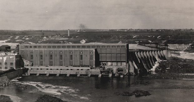 View of the Grand-Mère hydro-electric power plant.