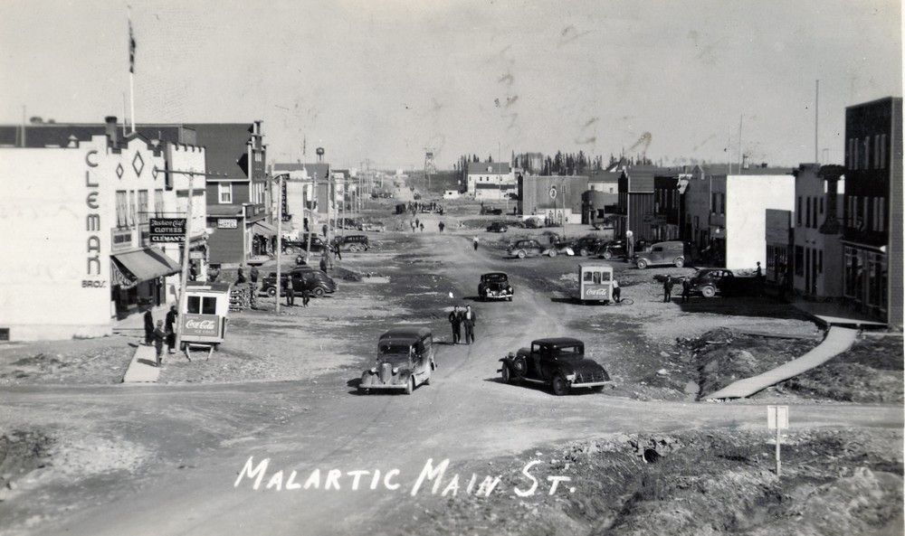 Malartic main street in the 1940s