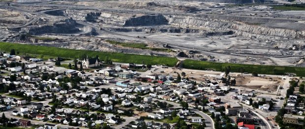 Town of Malartic and the Canadian Malartic open-pit mine.