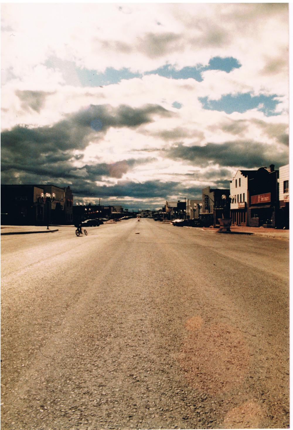 View of the main street of Malartic in the years 1980 to 1990