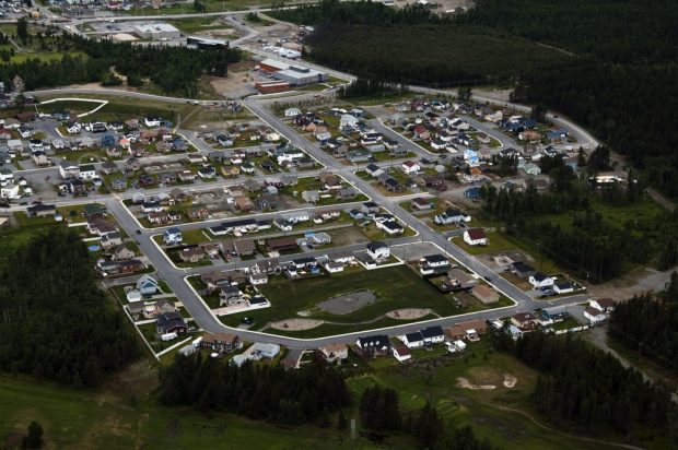 Arial view of the new northen district of Malartic (2009)