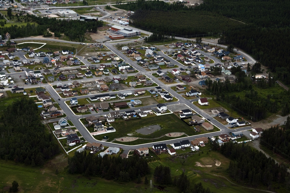 Arial view of the new northen district of Malartic (2009)