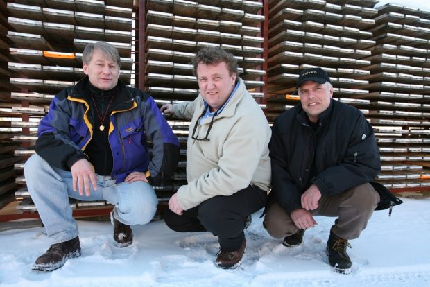 Osisko Mine founders- informal portrait of three men