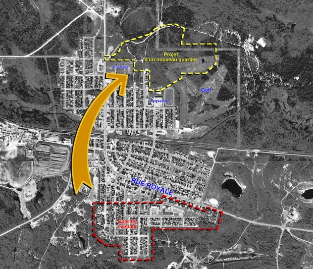 City map showing the relocation of the south district in 2008 and 2009