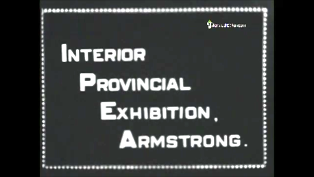 Black and white snapshot of first frame on a film “Interior Provincial Exhibition, Armstrong.”