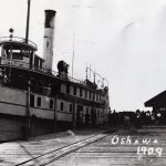 The steamer Argyle docked at Port Oshawa, picking up passengers