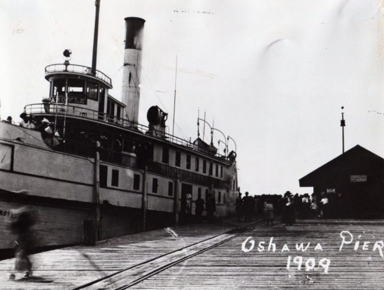 The steamer Argyle docked at Port Oshawa, picking up passengers From Ship to Shore Exploring