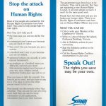 “Stop the attack on Human Rights” leaflet
