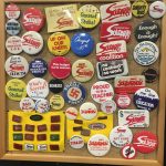 Buttons and pins from 1983