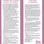 Lesbian/Gay Women and Gay Men in Solidarity leaflet