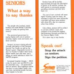 “Seniors  – What a way to say thanks” leaflet