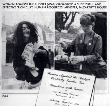 A magazine clipping showing a woman ladling soup into cups, another dressed as a witch and a printed invitation to the Luncheon with Gracie.