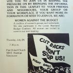 Women Against the Budget meeting information