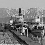 SS Trail, SS Rossland, and SS Minto at Arrowhead, circa 1900