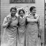 Flossie, Elsie, and Violet on ‘Cheslatta’ Boat, circa 1915