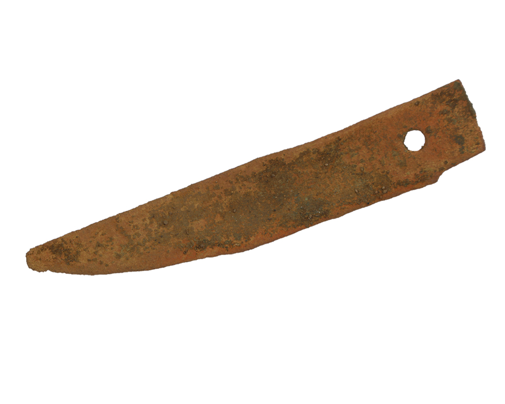A well preserved iron knife found during MOA excavations at Ste. Marie II.