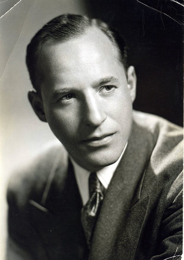 Black and white portrait of Gerald Bruck taken with beautiful studio lighting