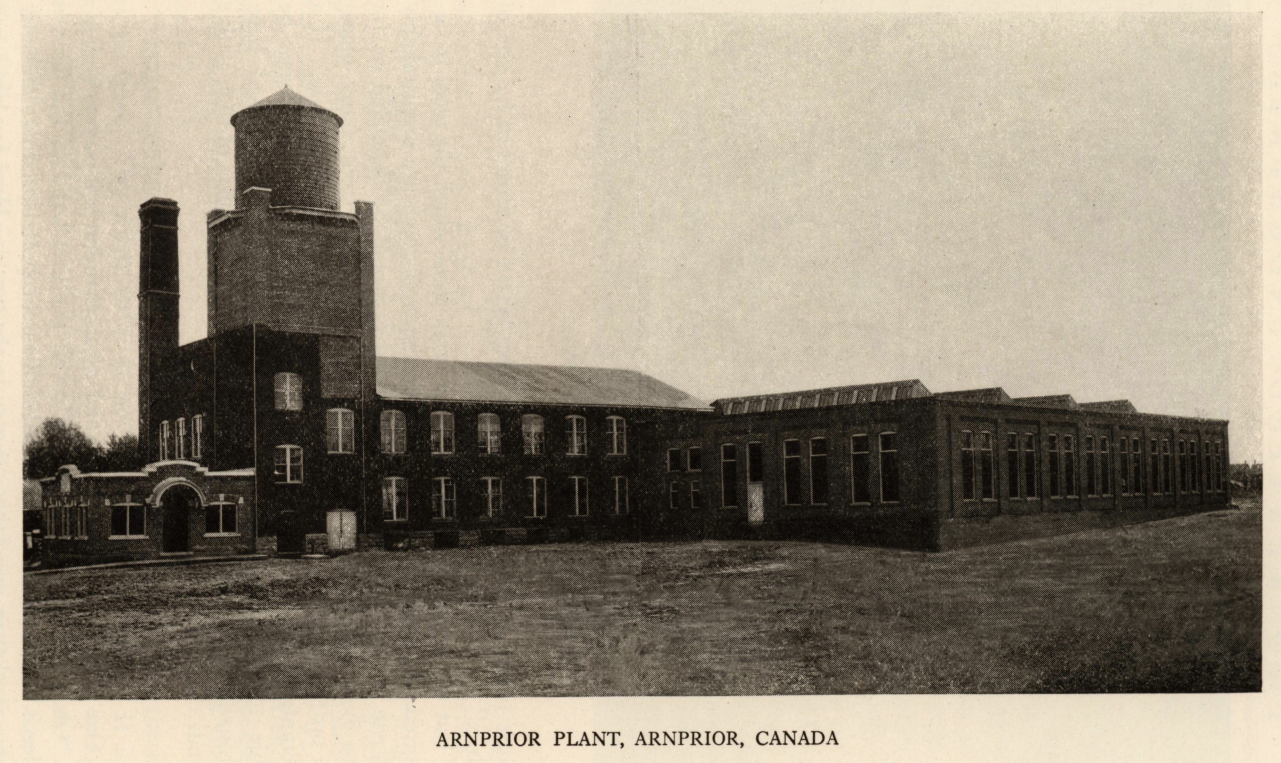 Sepia tinted photograph of a mill