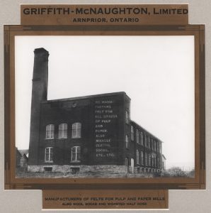 Black and white photo of a factory