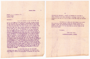 Type written letter between Griffith and McNaughton and E.J.C. Norrie & Co., 1916-1918.