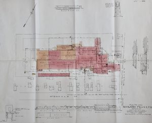 Coloured layout of a factory floor