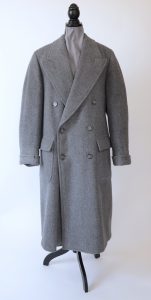 A grey wool coat.