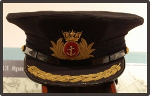 Close-up of a captain’s hat