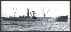 Black and white photo of a long boat