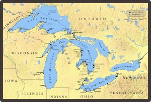 Map of the Great Lakes region