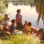 Dorothy fishing with her family