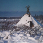 Teepee Beside the Lake in the Winter