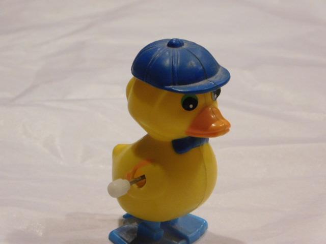 Jane Hayse's Yellow wind up duck that was her first Christmas present
