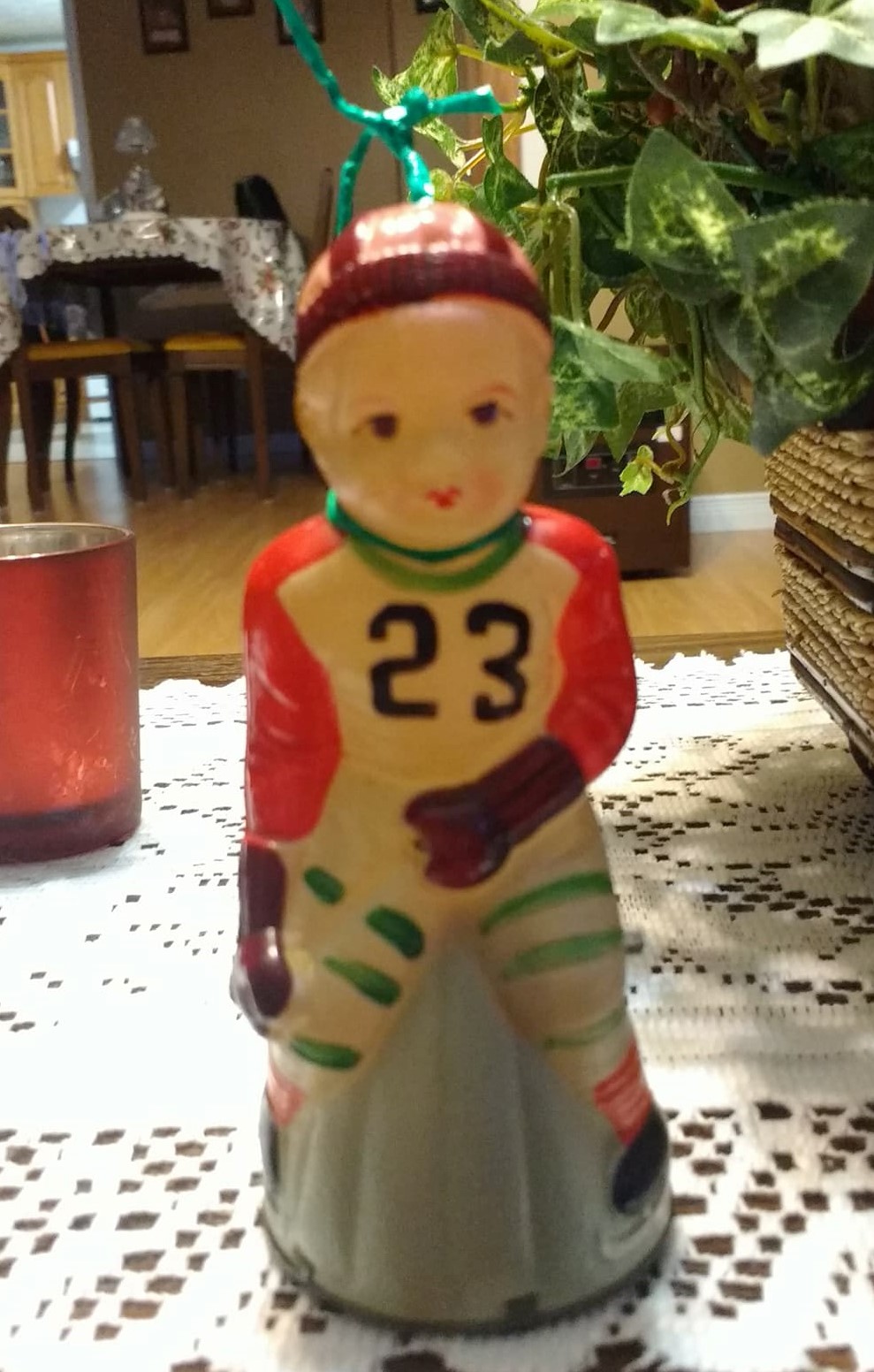 A wind up toy Hockey player that is more than 70 years old