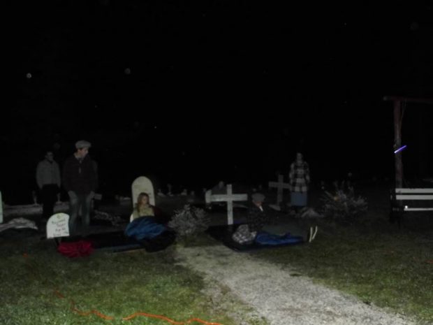 Souls rise from the graves in an outdoor performance of West Moon