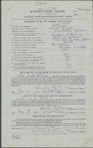 A form completed in handwriting. A title at the top reads ATTESTATION PAPER. There are signatures at the bottom.