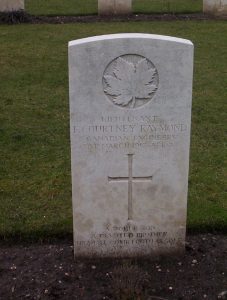 Lieut. Raymond’s Military Grave, Great Britain VAC. “Frederick Courtney Raymond.” CVWM. Accessed 30 March 2017. Web.