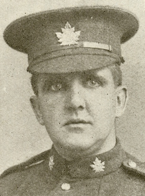 Portrait of a soldier wearing peak hat.