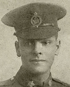 Portrait of a soldier wearing a peak hat.