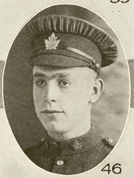 Portrait of a soldier wearing peak hat.